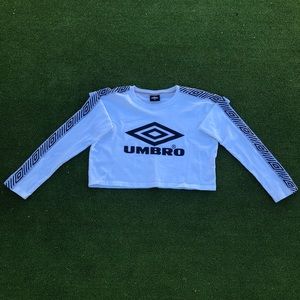 Umbro white cropped long sleeve